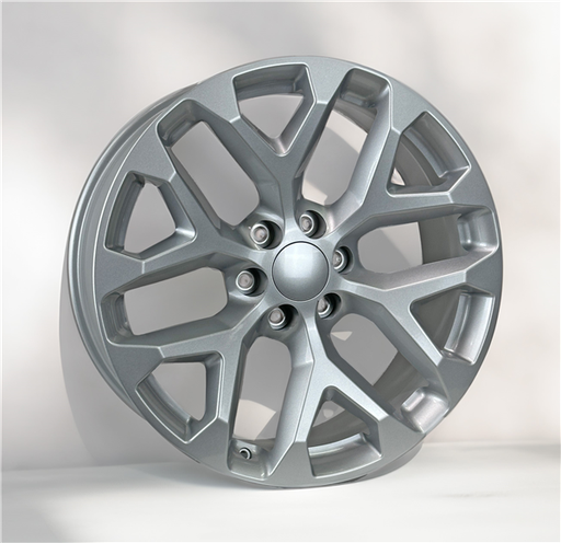 [SMX201X240115+24S] SNOWFLAKE CHEVY REPLICA SMX201X 24X10+24 6X139.7 (6X5.5) C.B 78.1 SILVER