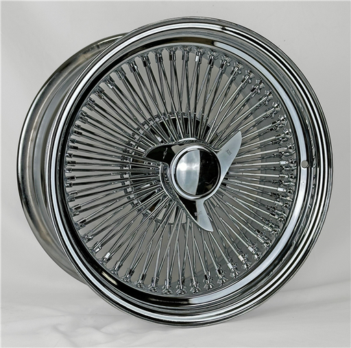 [17X8-100 S] 17X8 STD 100 SPOKE K/O ALL CHROME WIRE WHEEL 5X114.3+120.65+127 3BAR