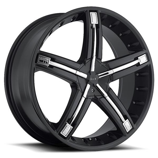 [DC302295P20MB] DOLCE DC30 22X9+20 5X115 BLACK-CHROME ACCENTS