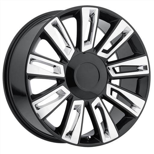 [F7198241015+31GBCI] F7198 REPLICA 24X10+31 6X139.7 C.B 78.10 GLOSS BLACK W/ CHROME INSERT