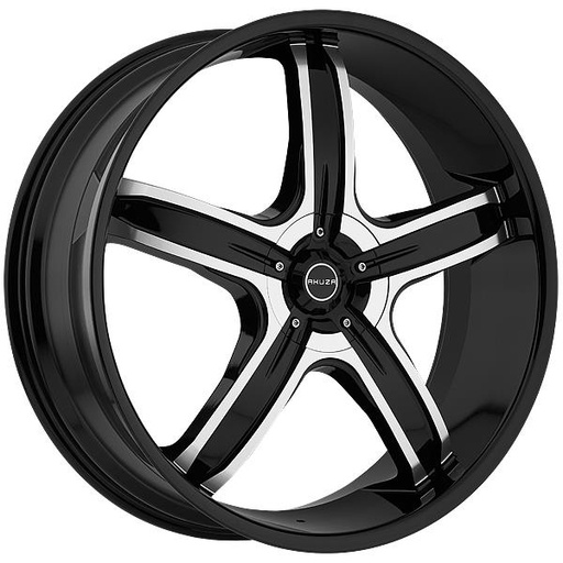 [AKA844269655+15GBM] AKUZA 844 26X9.5 6X139.7 C.B 110 GLOSS BLACK MACHINE