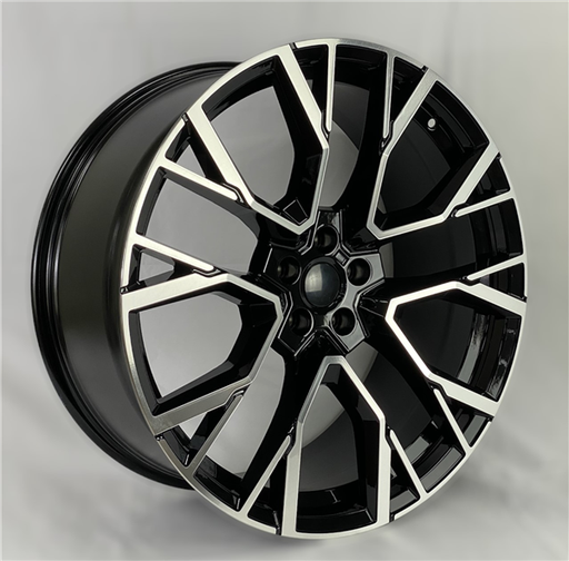 [A1395229505+32BP] 1395 BMW REPLICA 22X9.5+32 5X112 C.B 66.56 BLACK MACHINE**AVAILABLE STAGGERED ONLY**