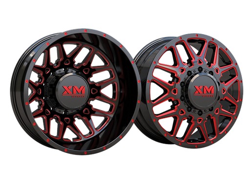 [XM900F2282580+105BRM] XTREME MUDDER XM-900 FRONT 22X8.25+105 8X200 C.B 142 BLACK RED MILLED