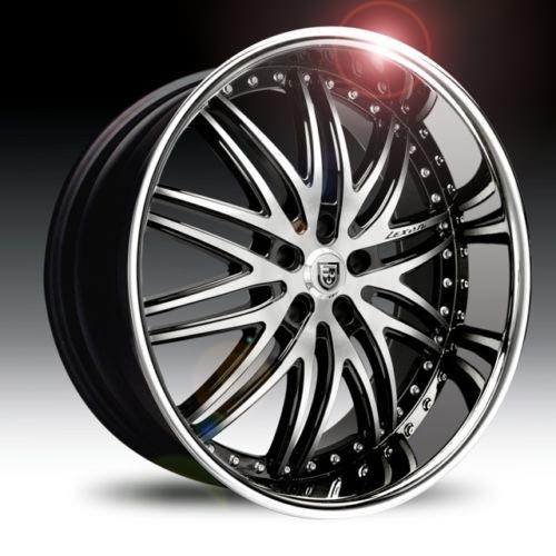 [630-2290-13-40SS] LEXANI LX-10 MESH 22X9+40 5X120 C.B 74.10 BLACK MACHINE W/ STAINLESS LIP
