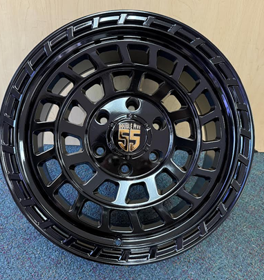 [DB31715B] DOUBLE FIVE WHEEL DB3-M 17X9-12 6X139.7 C.B-108 B ALL BLACK