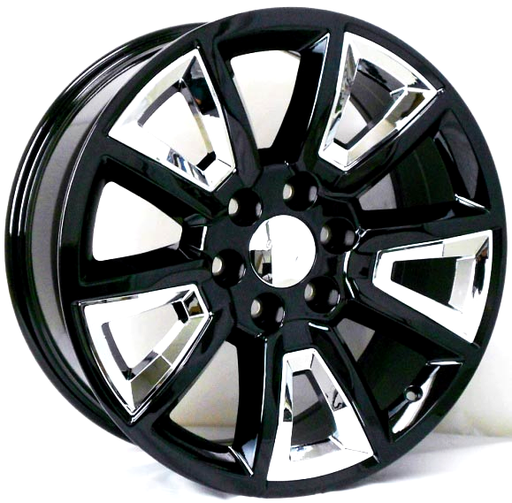 [59963220915+24B] CHEVY TAHOE REPLICA 59963 22X9+24 6X139.7 C.B 77.60 GLOSSY BLACK+CHROM INSERT