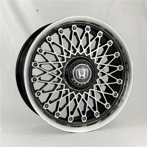 [XW039188071+35BP] REPLICA XW039 18X8+35 5X105+5X114.3 C.B 73.10 BLACK POLISHED MACHINE FACE**HONDA FLODED CAP*