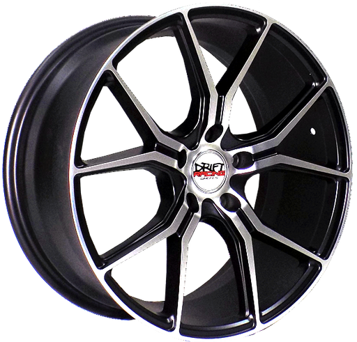 [DR5978318803+35GBMF-D] DRIFT RACING 59783 18X8+35 5X100 C.B 73.10 GLOSS BLACK MACHINE FACE [USED][MOUNTED] *d