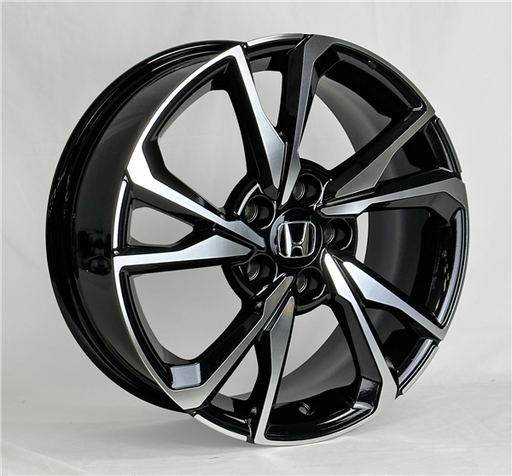 [AO10776177006+35GBMF] AO10776 HONDA REPLICA 17X7+35 5X114.3 C.B 64.10 GLOSS BLACK MACHINE FACE