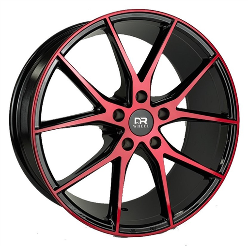 [DR70188004+BMFR] DRIFT RACING DR70 AO7000 18X8+35 5X108 C.B 73.10 BLACK MACHINE FACE+RED PAINT** FORGEDFLOW FORMED*