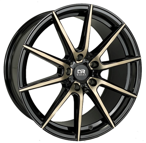 [DR71188004+35BMFBR] DRIFT RACING DR71 AO7001 18X8+35 5X108 C.B 73.10 BLACK MACHINE FACE+BRONZE PAINT *FORGED FLOW FORMED