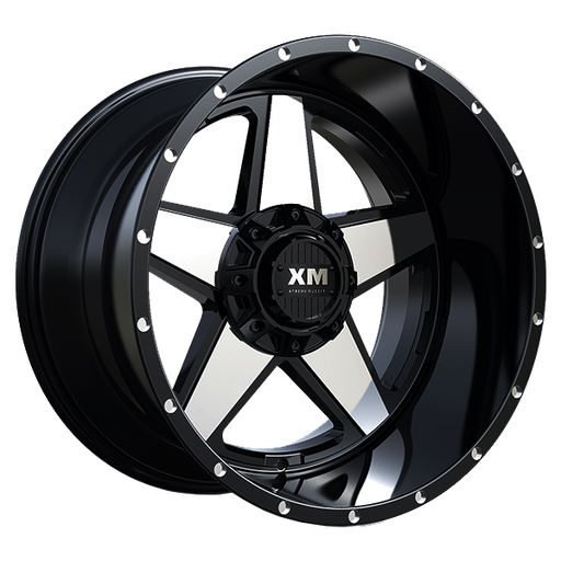 [XM315179034+0GBMF] XTREME MUDDER XM-315 A0099 17X9+0 6X135+6X139.7 C.B 78.10 GLOSS BLACK MACHINED FACE