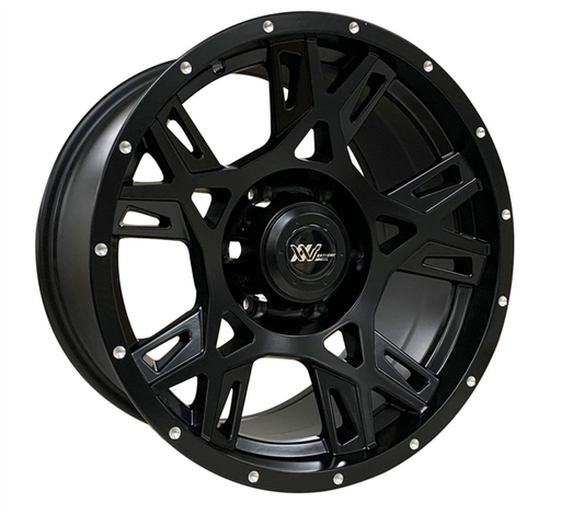 [XW029179047+12MBM] XW029 17X9+12 6X139.7 C.B 110  MATT BLACK MILLING DOTS