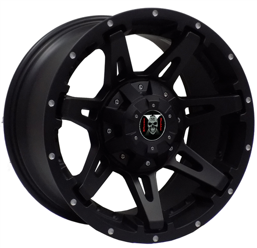 [A392170934+0GBMD] XTREME MUDDER A392 17X9+0 6X135+6X139.7 C.B 108.10 SATIN BLACK MILLING DOTS