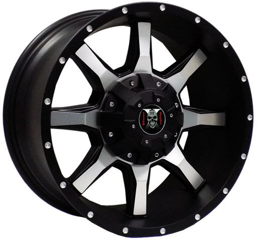 [A861170934+0GBMD] XTREME MUDDER XM-201 A861 17X9+0 6X135+6X139.7 C.B 108.10 SATIN BLACK MACHINED SPOKE MILLING DOTS [N
