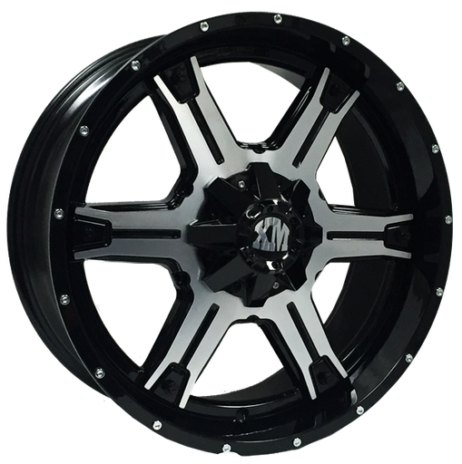 [159200934+0BMF106] XTREME MUDDER XM-305 159 20X9+0 6X135+6X139.7 C.B 106 BLACK MACHINE FACE & RIVETS