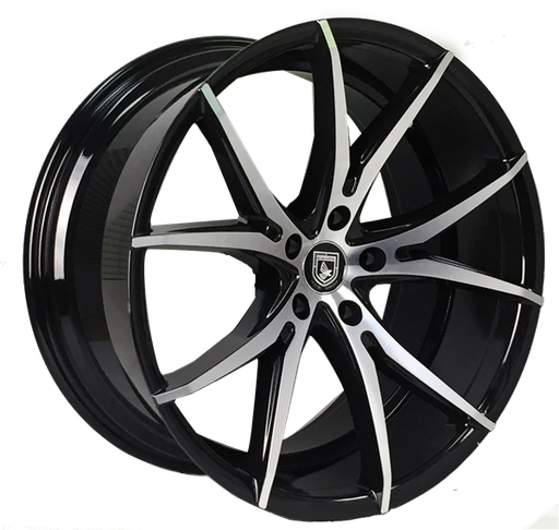 [E105363201005+42GBMF] ELEGANTE E-10 5363 20X10+42 5X112 C.B 66.56 GLOSS BLACK MACHINE FACE*STAGGERED*