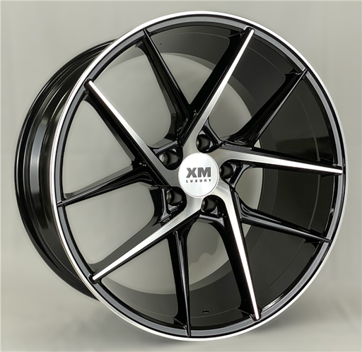 [XM204201007+20BMF] XM LUXURY XM-204 20X10+20  5X115 C.B 74.10 BLACK MACHINE FACE