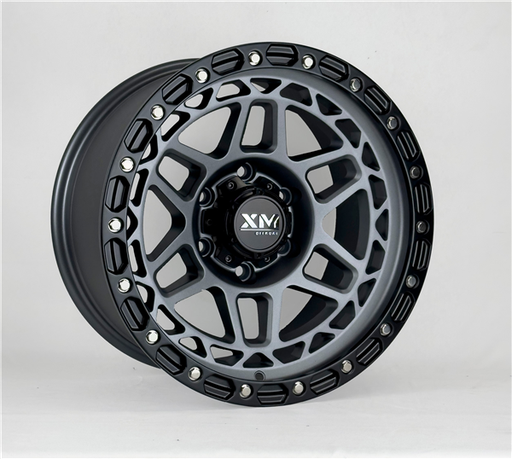 [XM700189009+0SMGSMBL] XTREME MUDDER XM-700 18X9+0 5X127 C.B 71.50 SEMI MATT GUNMETAL+SEMI MB LIP
