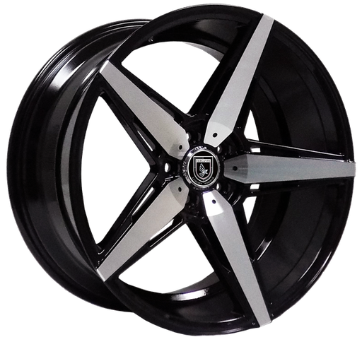 [A0082201008+38BM] ELEGANTE E-05 A0082 20X10+38 5X120 C.B 74.10 BLACK MACHINED FACE***STAGGERED***