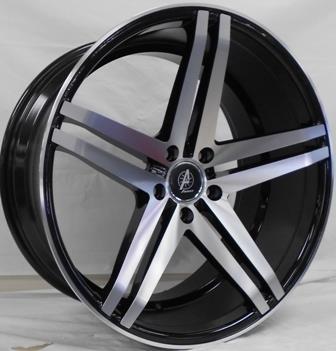 [A39-2010-1220MF12-72.62] AVENGER A39 20X10+20 5X120 C.B 72.62 BLACK-MACH FACE***STAGGERED*** (NO CAP)