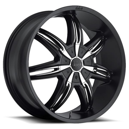 [DC402085ML38MB] DOLCE DC40 20X8.5+38 5X112+5X114.3 MATTE BLACK W/ CHROME ACCENTS