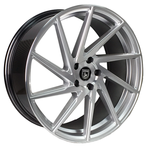 [E101256201005+42HS] ELEGANTE E-11 1256 20X10+42 5X112 C.B 66.55 HYPER SILVER MACHINE*STAGGERED*