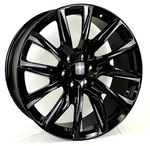[2103229047+31B] 2103 CHEVY, GMC, CADILLAC REPLICA 22X9+31 6X139.7 C.B 78.10 BLACK**GLOSS BLACK**