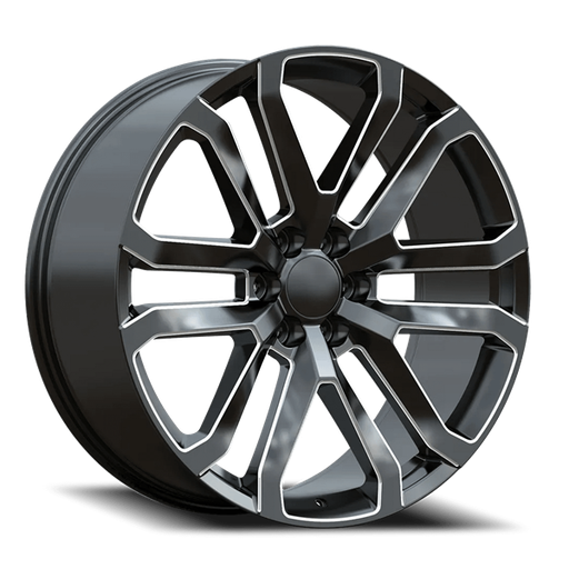 [2107229047+31BM] 2107 GMC/CHEY REPLICA 22X9+31 6X139.7 C.B 78.10 BLACK MILLED