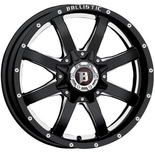 [BA955890267-12GBX] BALLISTIC 955 18X9-12 6X135+6X139.7 C.B 100.4GLOSS BLACK MILLED