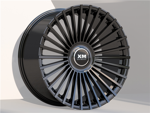 [XM612228522+35GB] XM STREET XM-612 22X8.5+35 5X108+5X114.3 C.B 73.10 GLOSS BLACK *FLOW FORMING**FLOATING CAP*