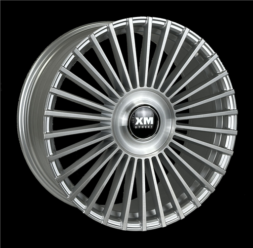 [XM612228522+35SB] XM STREET XM-612 22X8.5+35 5X108+5X114.3 C.B 73.10 SILVER BRUSH *FLOW FORMING**FLOATING CAP*