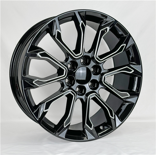 [2141229047+20BM] 2141 REPLICA 22X9+28 6X139.7 C.B 78.10 BLACK MILLED