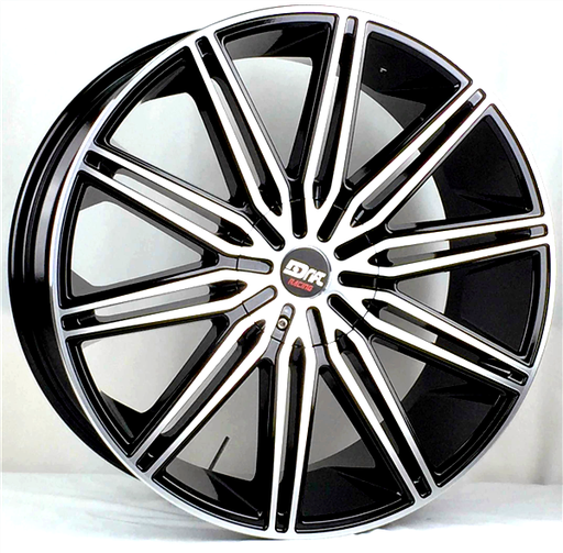 [913208522+35BMFL] DRIFT DR13 L913 20X8.5+35 5X108+5X114.3 C.B 74.10 BLACK MACHINE FACE & LIP  (ALU CAP)