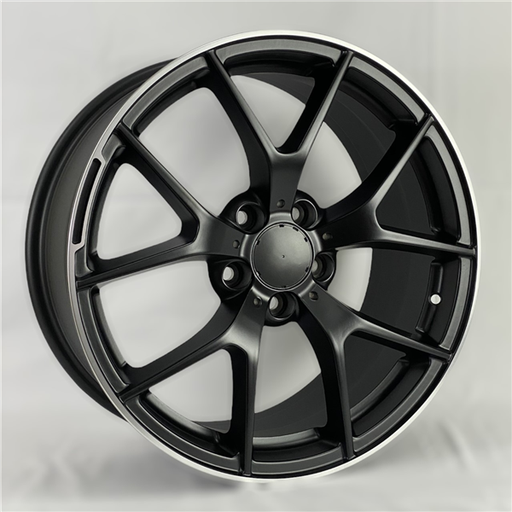 [A1328188005+45MBPL] A1328 MERCEDES AMG REPLICA 18X8+45 5X112 C.B 66.46 MATT BLACK POLISH LIP