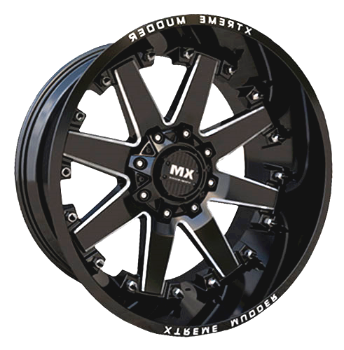 [XM334201034+0GBM] XTREME MUDDER XM-334 20X10+0 6X135+6X139.7 C.B 108 GLOSS BLACK MILLED**SPECIAL**