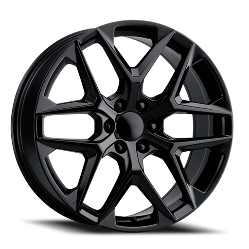 [2142241047+31B] 2142 REPLICA 24X10+31 6X139.7 C.B 78.10 BLACK w/ chrome cap