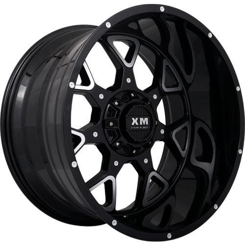 [XM327221234-44GBM] XTREME MUDDER XM-327 7246-5 22X12-44 6X135+6X139.7 C.B 106 GLOSS BLACK MILLED
