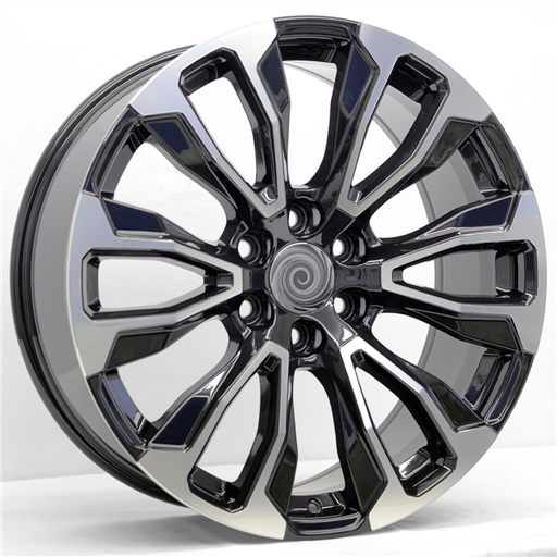 [2119261047+31BMF] 2119 CHEVY, GMC, CADILLAC REPLICA 26X10+31 6X139.7 C.B 78.10 BLACK MACHINE FACE