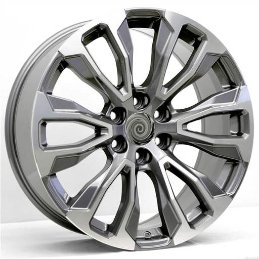 [2119261047+31GMF] 2119 CHEVY, GMC, CADILLAC REPLICA 26X10+31 6X139.7 C.B 78.10 GUNMETAL MACHINE FACE