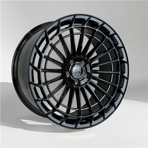 [AO2000Y209505+40AGB] MERCEDES BENZ REPLICA H3140F 20X9.5+43 5X112 C.B 66.60 ALL GLOSS BLACK
