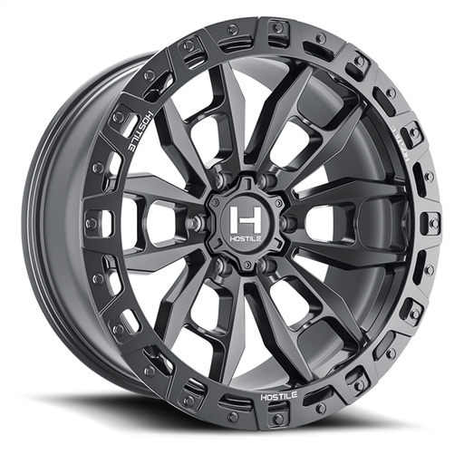 [H130-2090655050A] 20X9 HOSTILE H130 6X139.7 1MM C.B 106.1MM ASPHALT (SATIN BLACK)