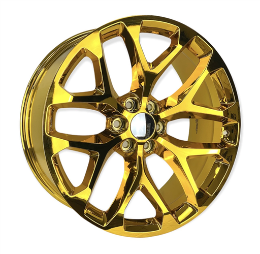[F7359241015+GC] F7359 SNOWFLAKE CHEVY REPLICA 24X10+30 6X139.7 C.B 78.10 GOLD CHROME