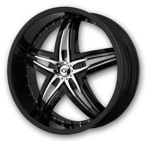 [G1-229BLNK4078LB] GIANNA BLITZ 22X9.5+40 6X135+6X139.7 C.B 78.10 ALL BLK-CHROME INSERT