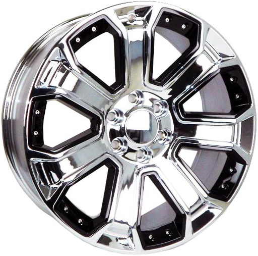 [G06241015+31CBI] G06 [GMC, CHEVY REPLICA] 24X10+31 6X139.7 C.B 78.10 CHROME BLACK INSERTS**SPECIAL**