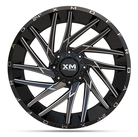 [XM351241034-18GBM] XTREME MUDDER XM-351 24X10-18 6X135+6X139.7 C.B 108 GLOSS BLACK MILLED