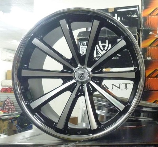 [645-2005-66-40SS] LEXANI CONCAVE CVX-55 20X10.5+40 5X114.3 C.B 74.10 BLACK MACHINED W/ SS LIP