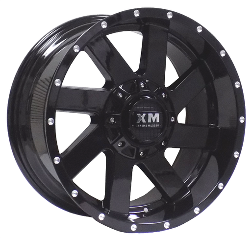 [XM319241274-44GBMD] XTREME MUDDER XM-319 8023 24X12-44 5X139.7+5X150 C.B 110 GLOSS BLACK MILLED DOT