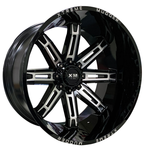 [XM335261477-76GBM] XTREME MUDDER XM-335 26X14-76 8X180 C.B 125 GLOSS BLACK MILLED
