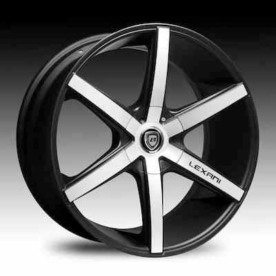 [R06-2290-15-15MB] LEXANI R-6 22X9+15 5X115 C.B 74.1 MACH FACE/BLK